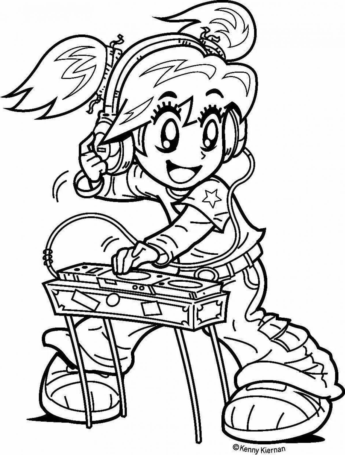 Photo Colorful disco coloring book