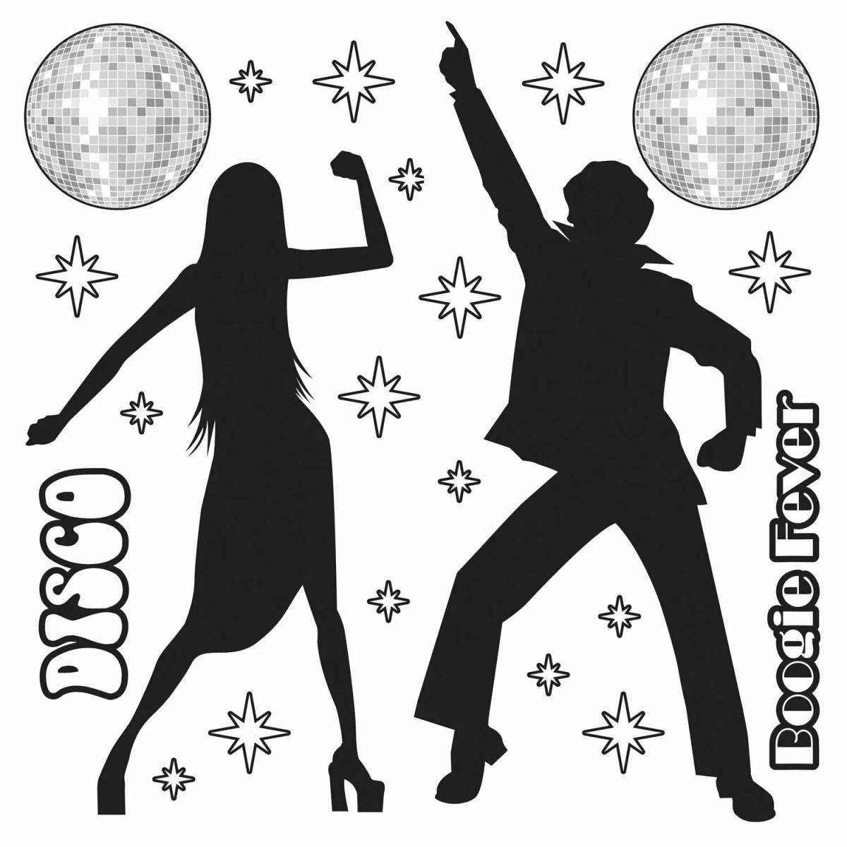 Coloring page bopping disco