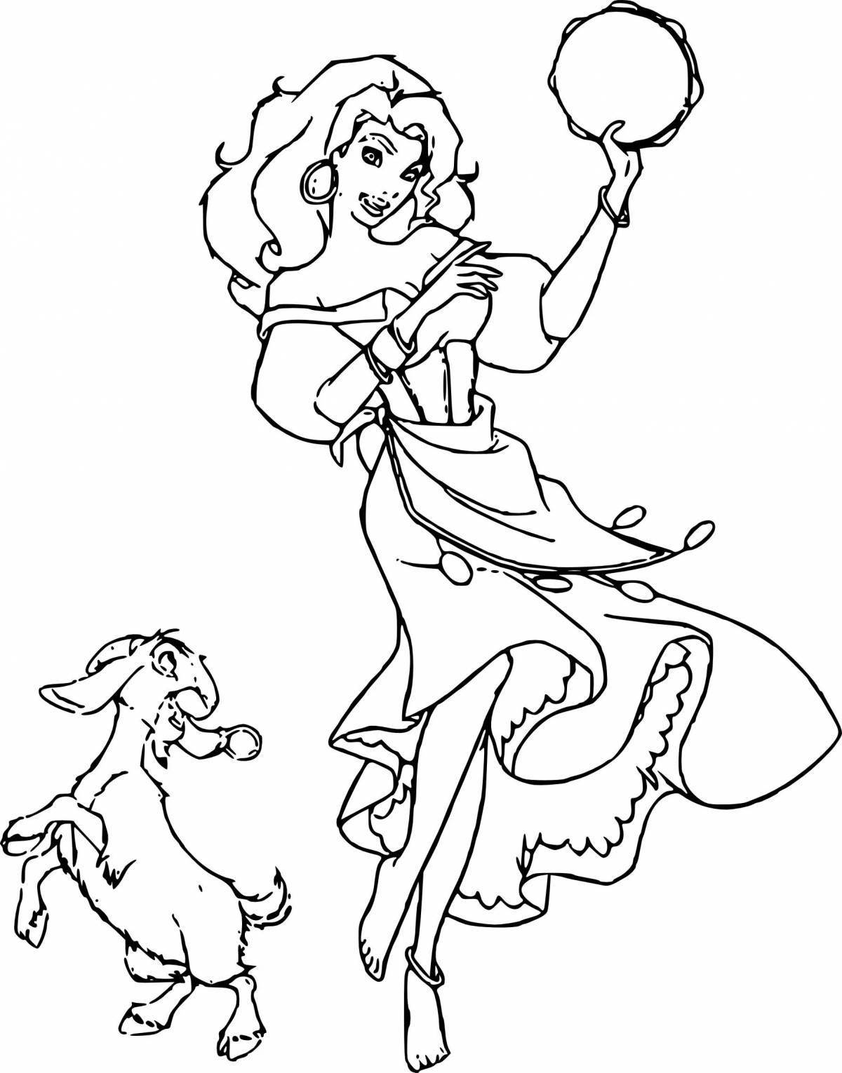 Coloring page funny gypsy