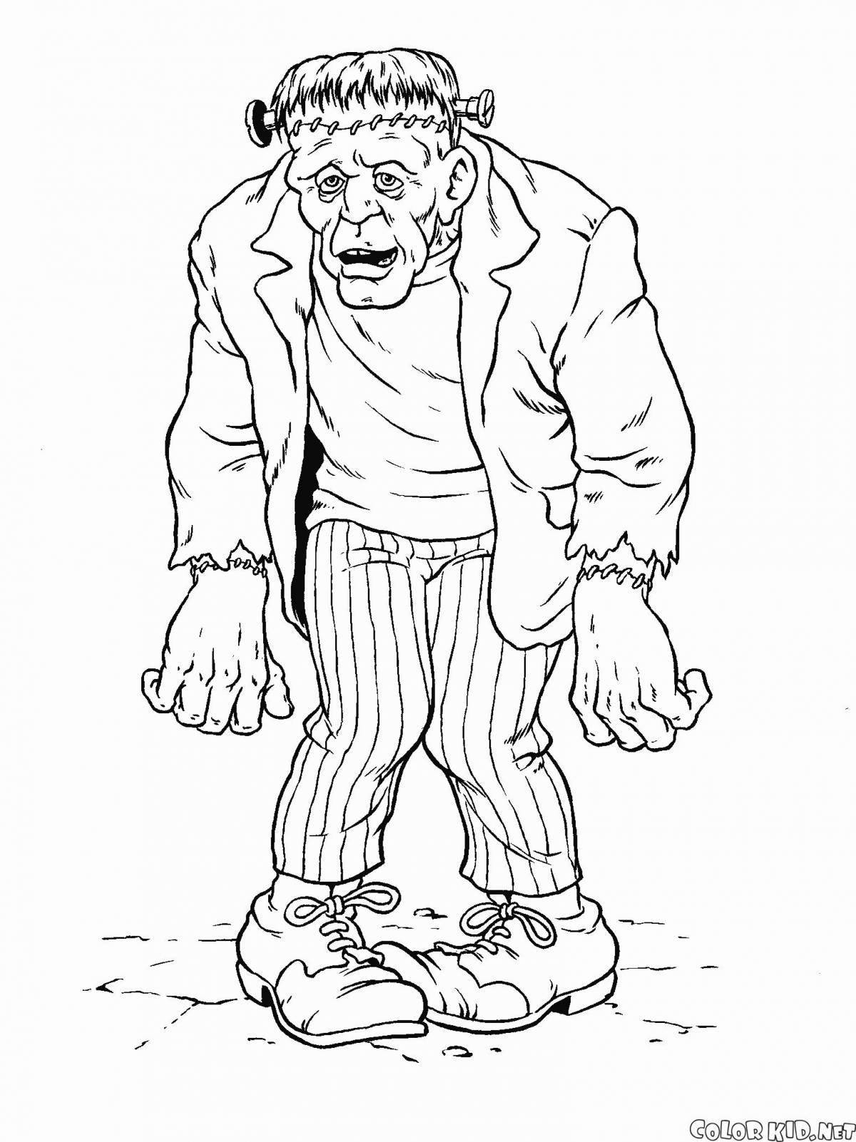 Frightening Frankenstein Coloring Page