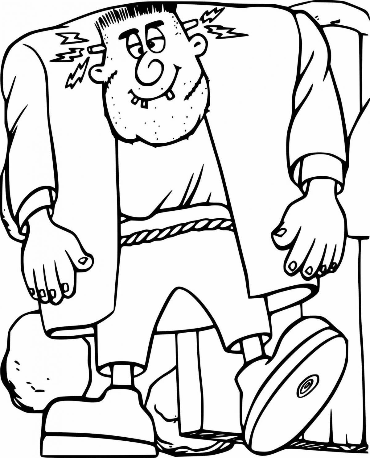 Chilling Frankenstein Coloring Page