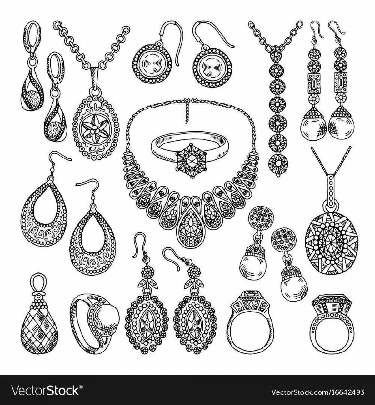 Delightful jeweler coloring book