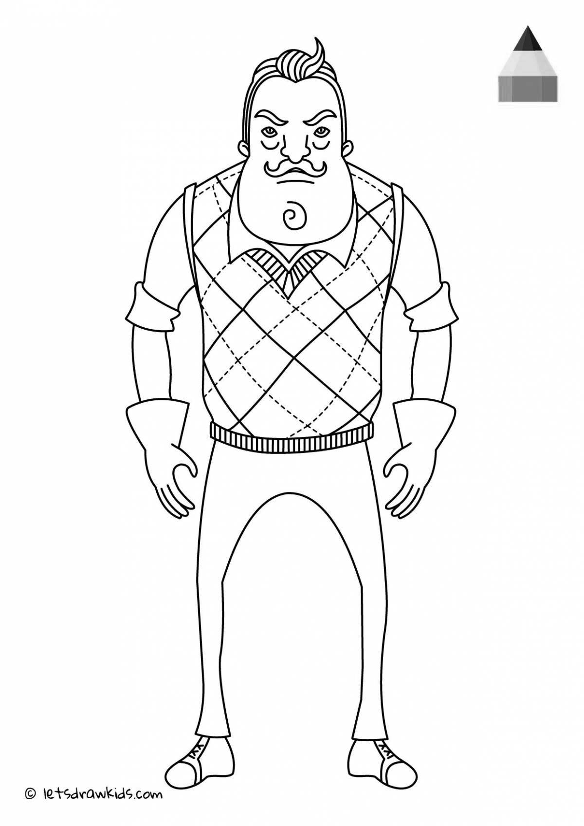 Colorful hello coloring page