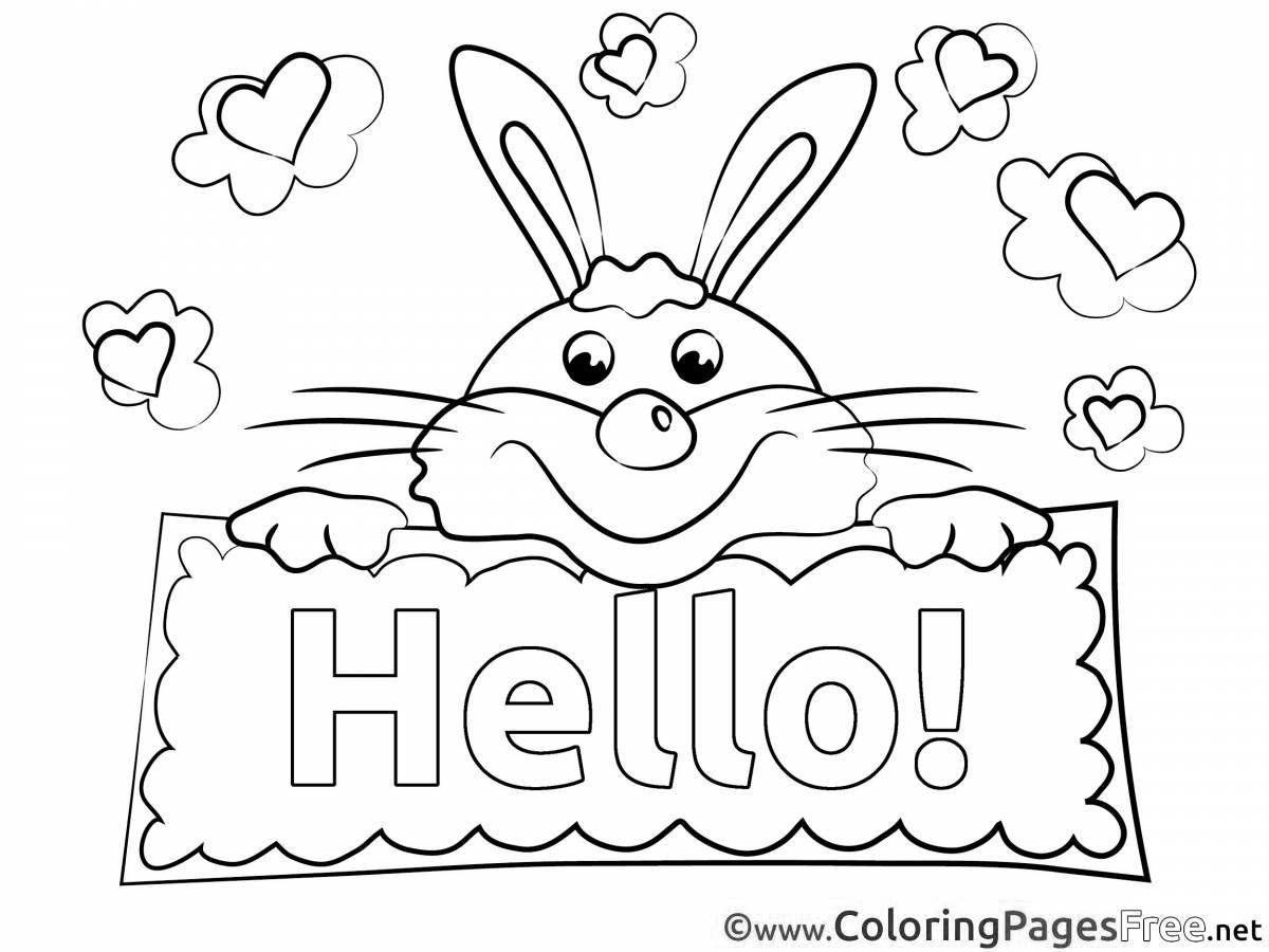 Great hello coloring page