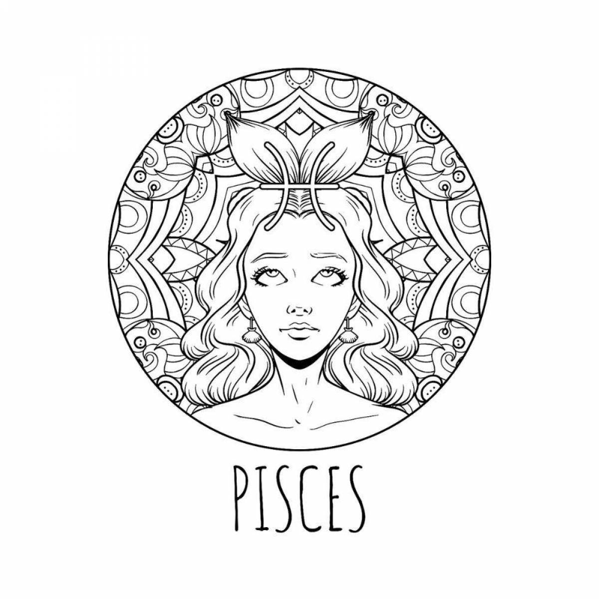 Awesome zodiac coloring page