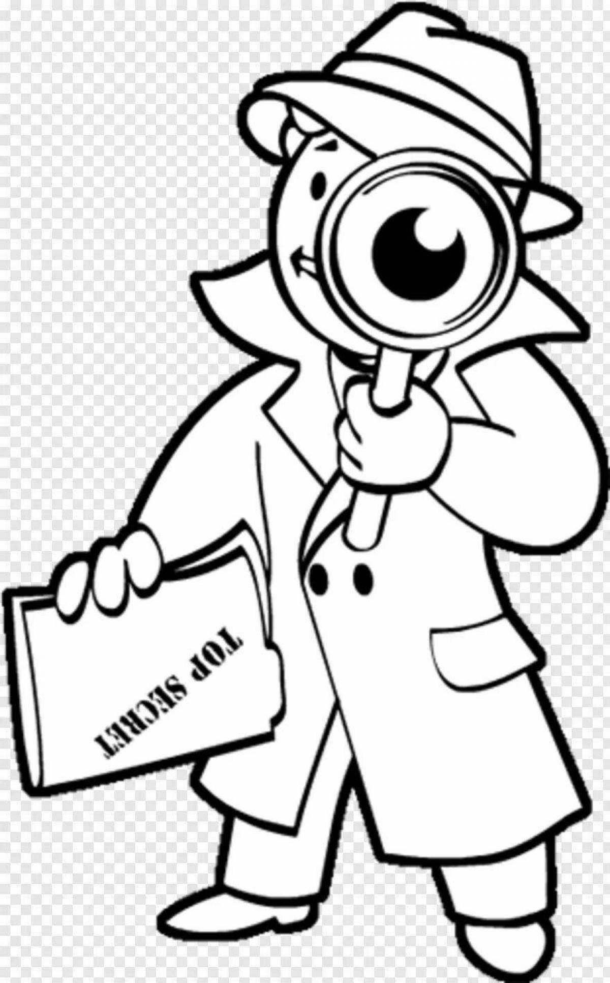 Saucy Detective Coloring Page