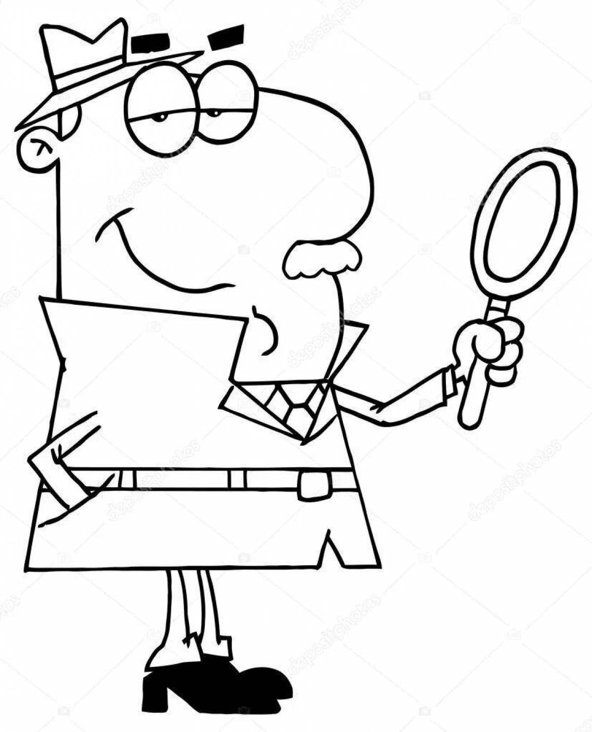 Imaginative detective coloring book