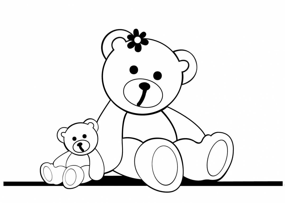 Playful teddy bear coloring book