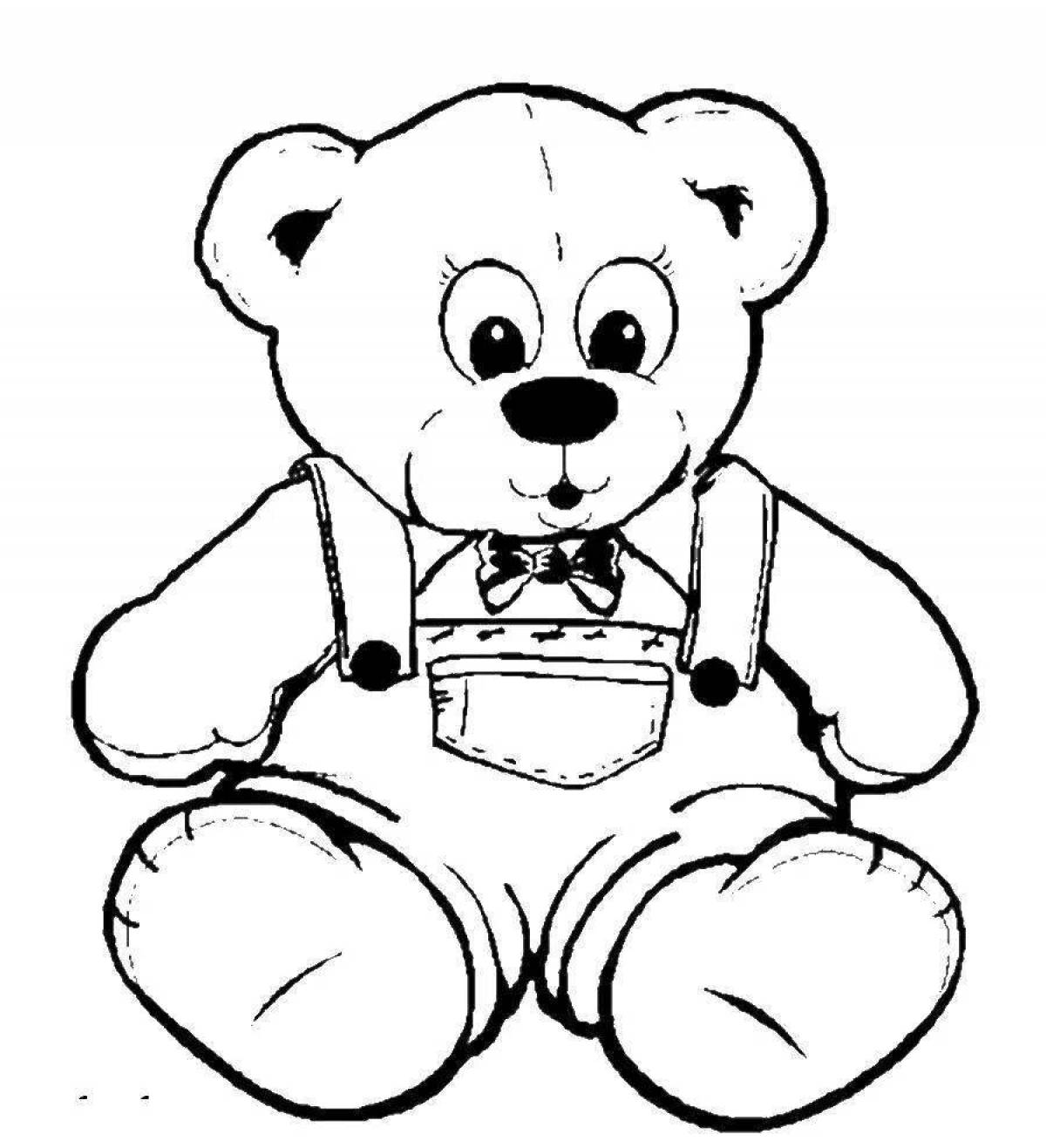 Cheerful teddy bear coloring book