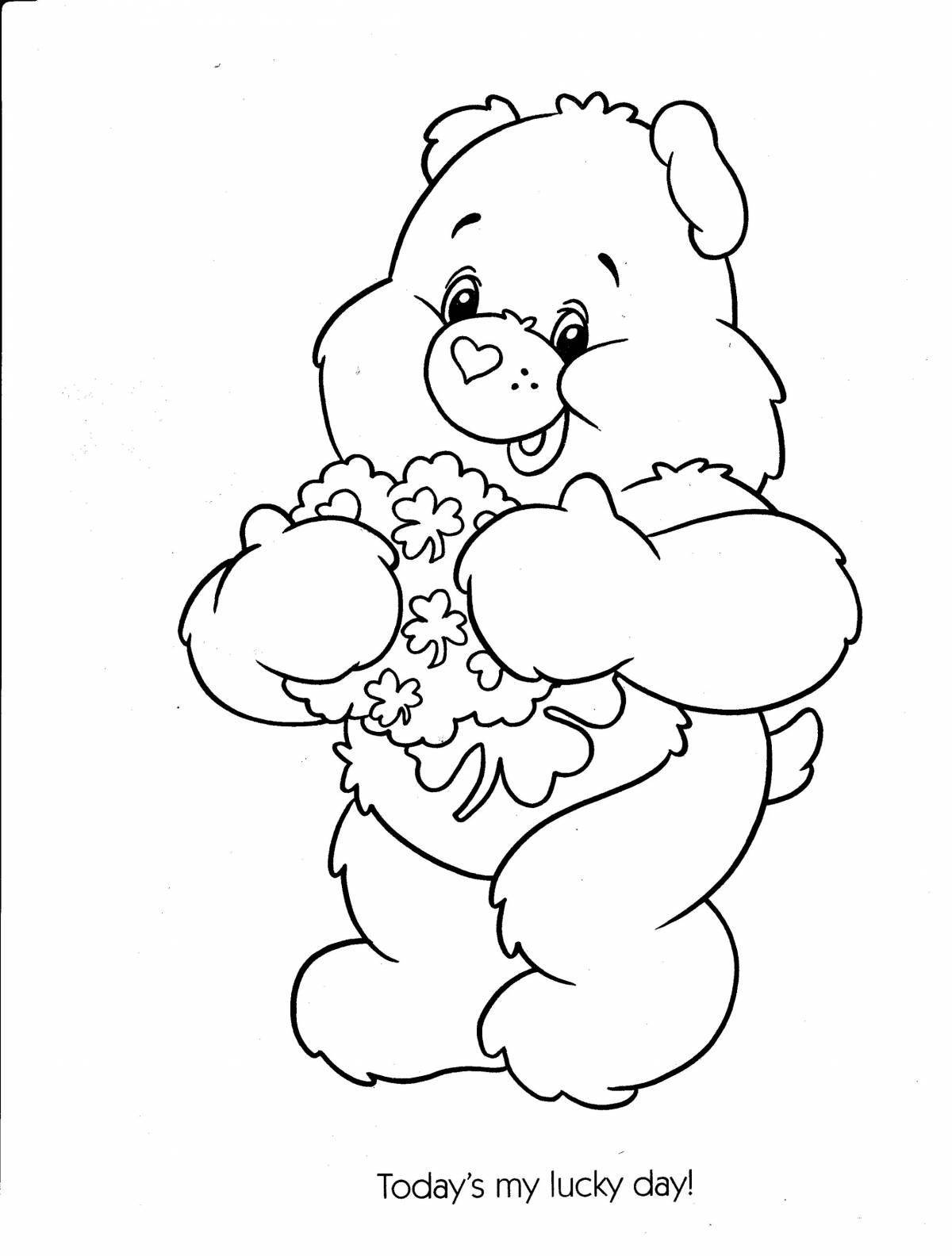 Snuggly coloring bear
