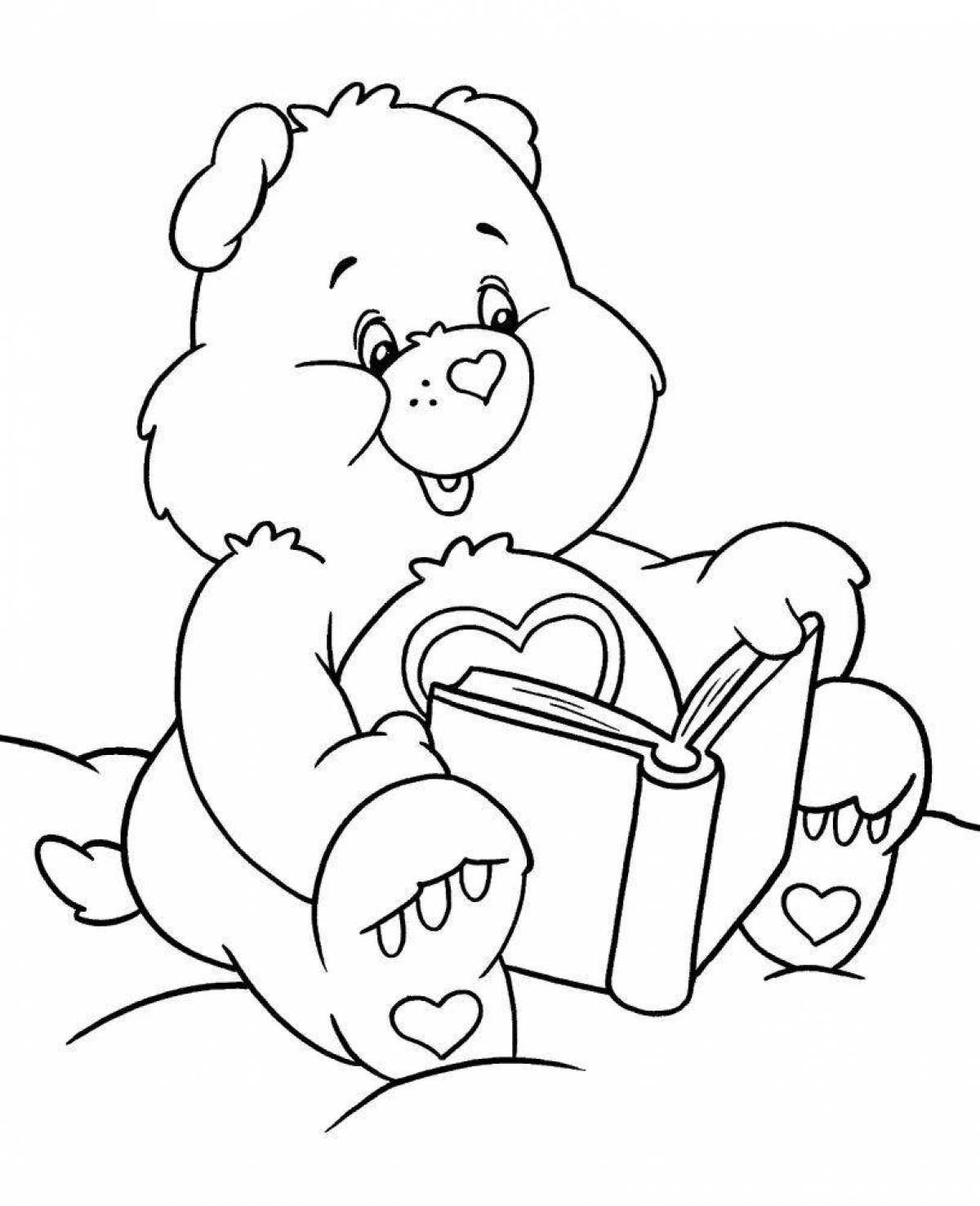 Busy coloring bear