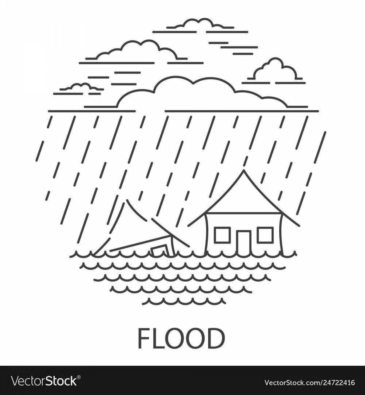 Vivacious coloring page flood