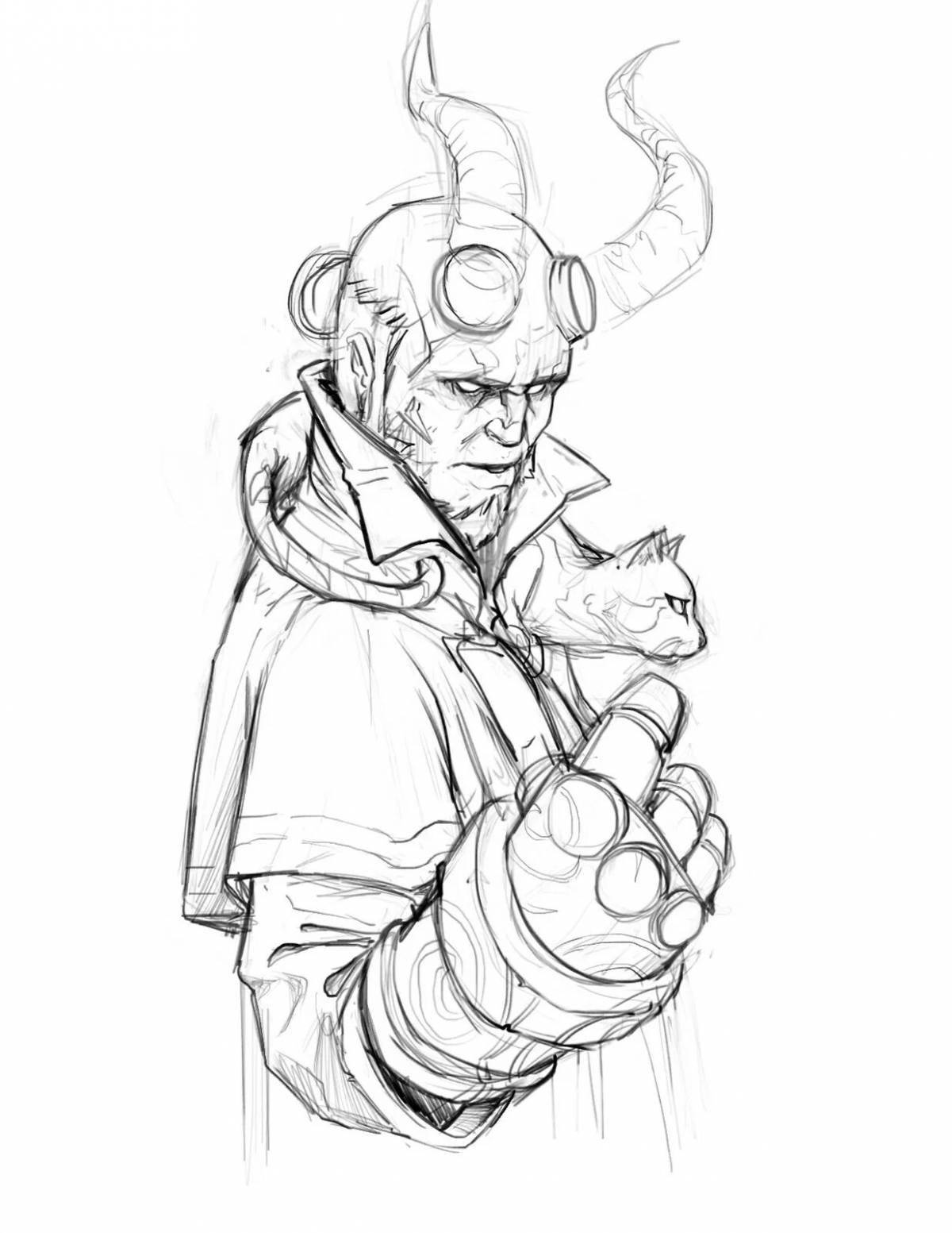 Colouring dazzling hellboy