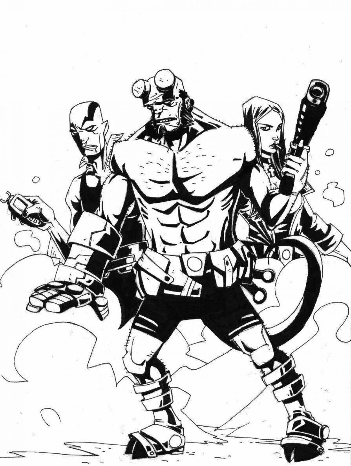 Famous hellboy coloring page