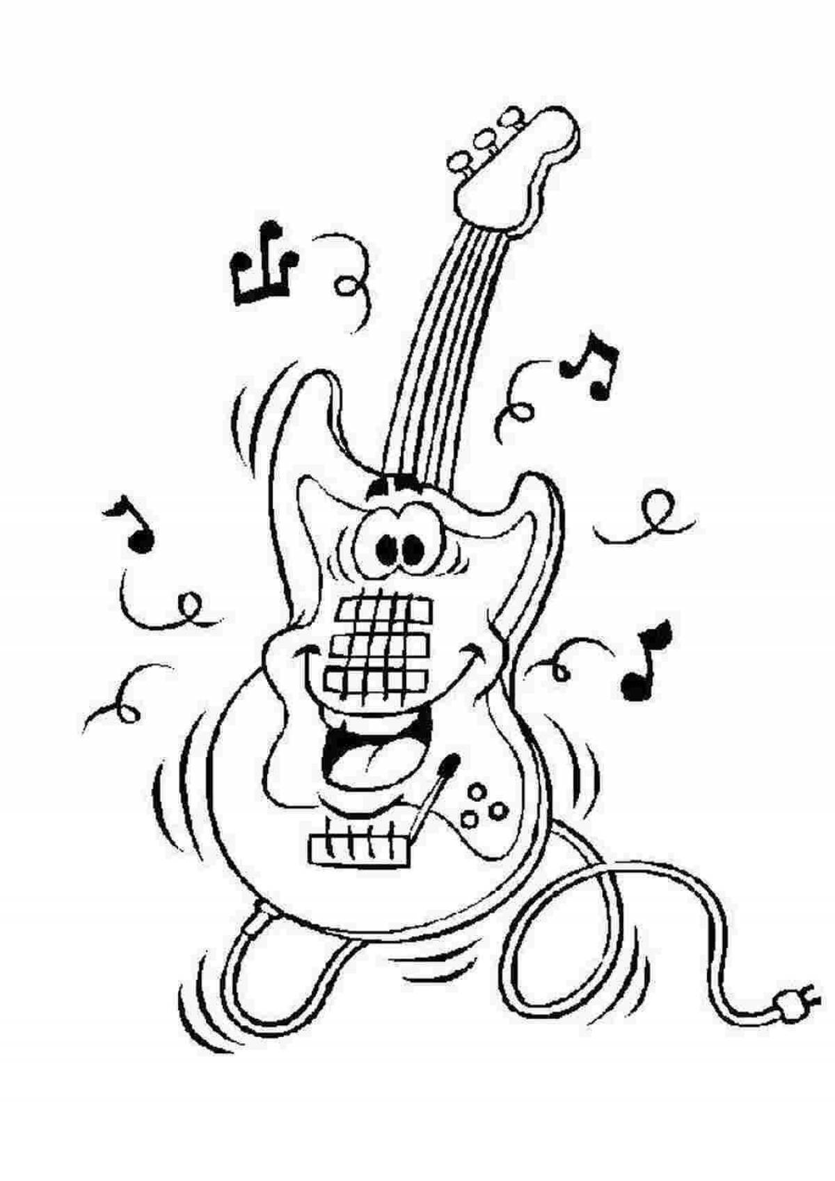 Animated coloring book musician
