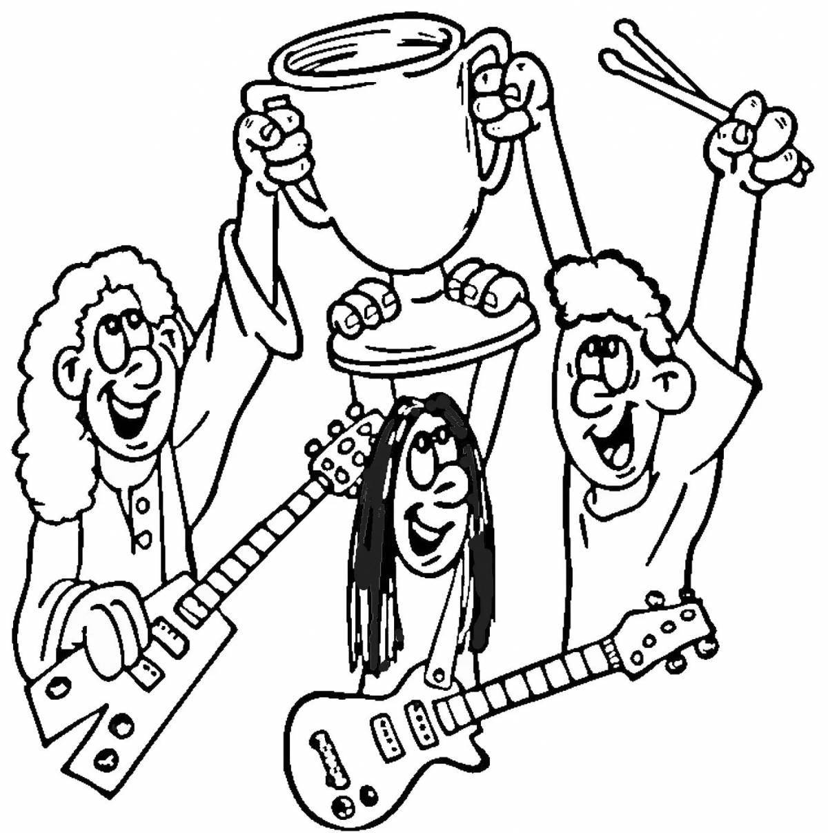 Musician radiant coloring page