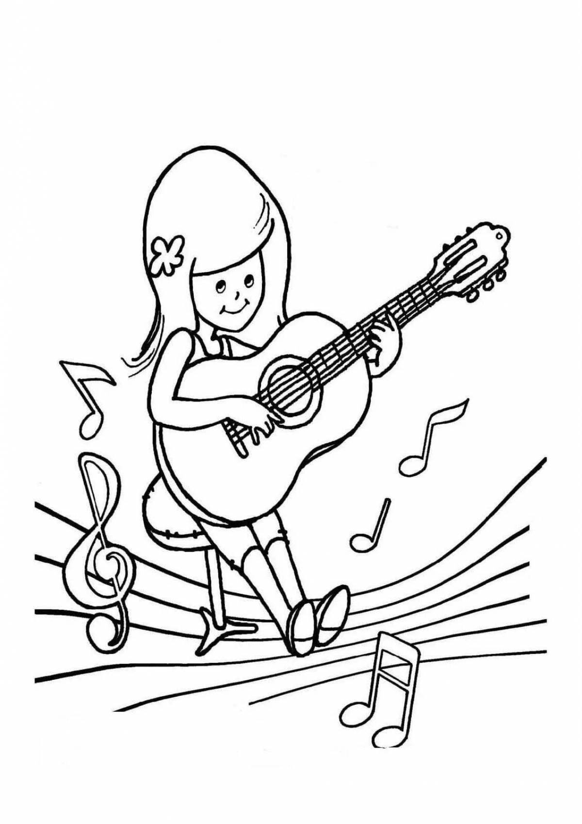Charming musician coloring book