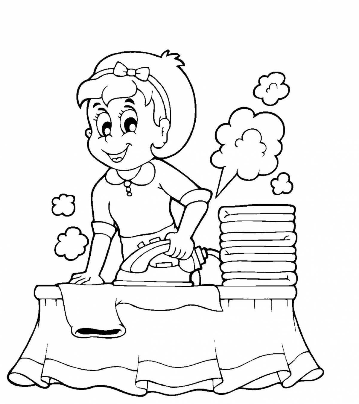 Coloring page holiday housewife