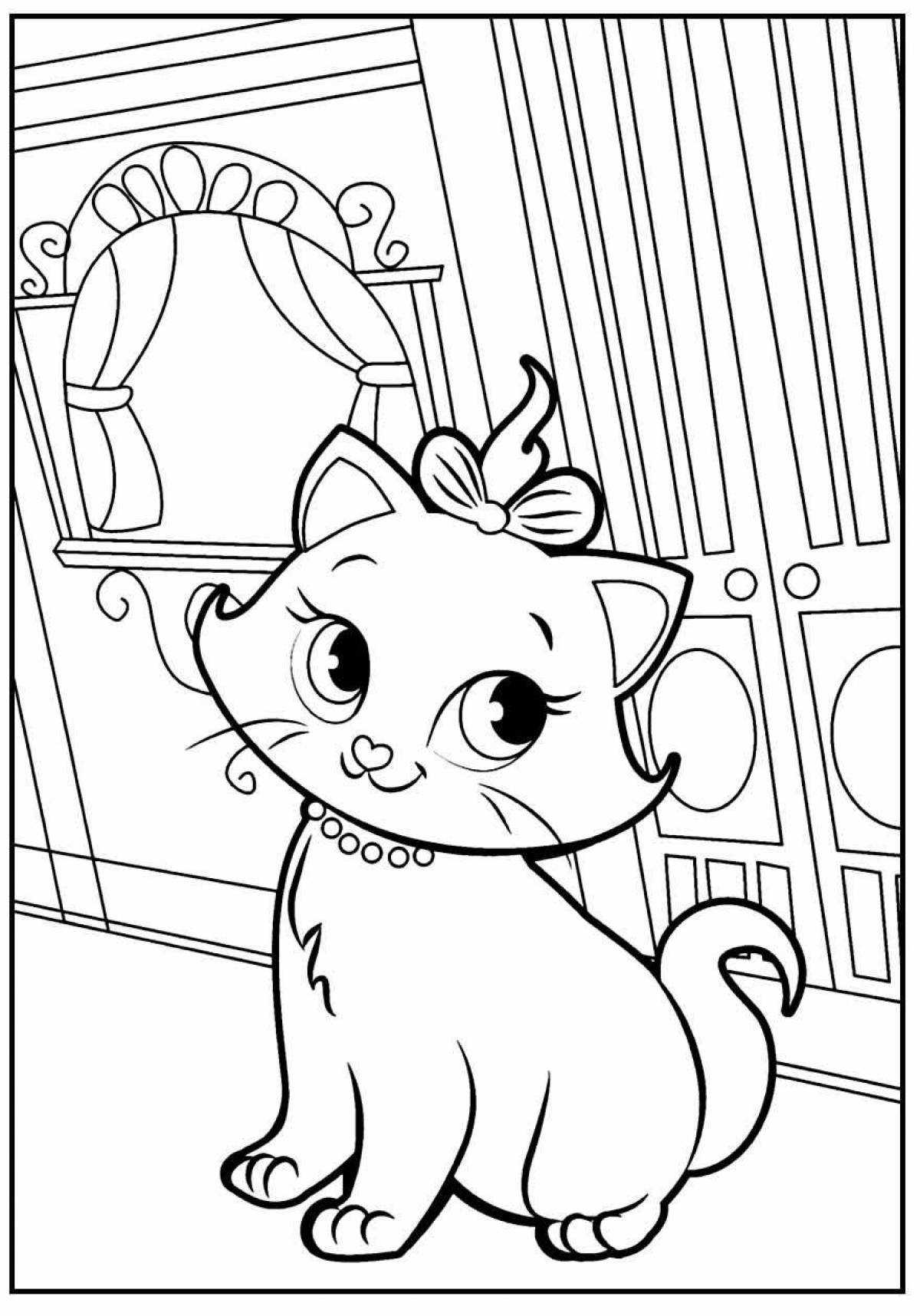 Snuggly coloring page kitty