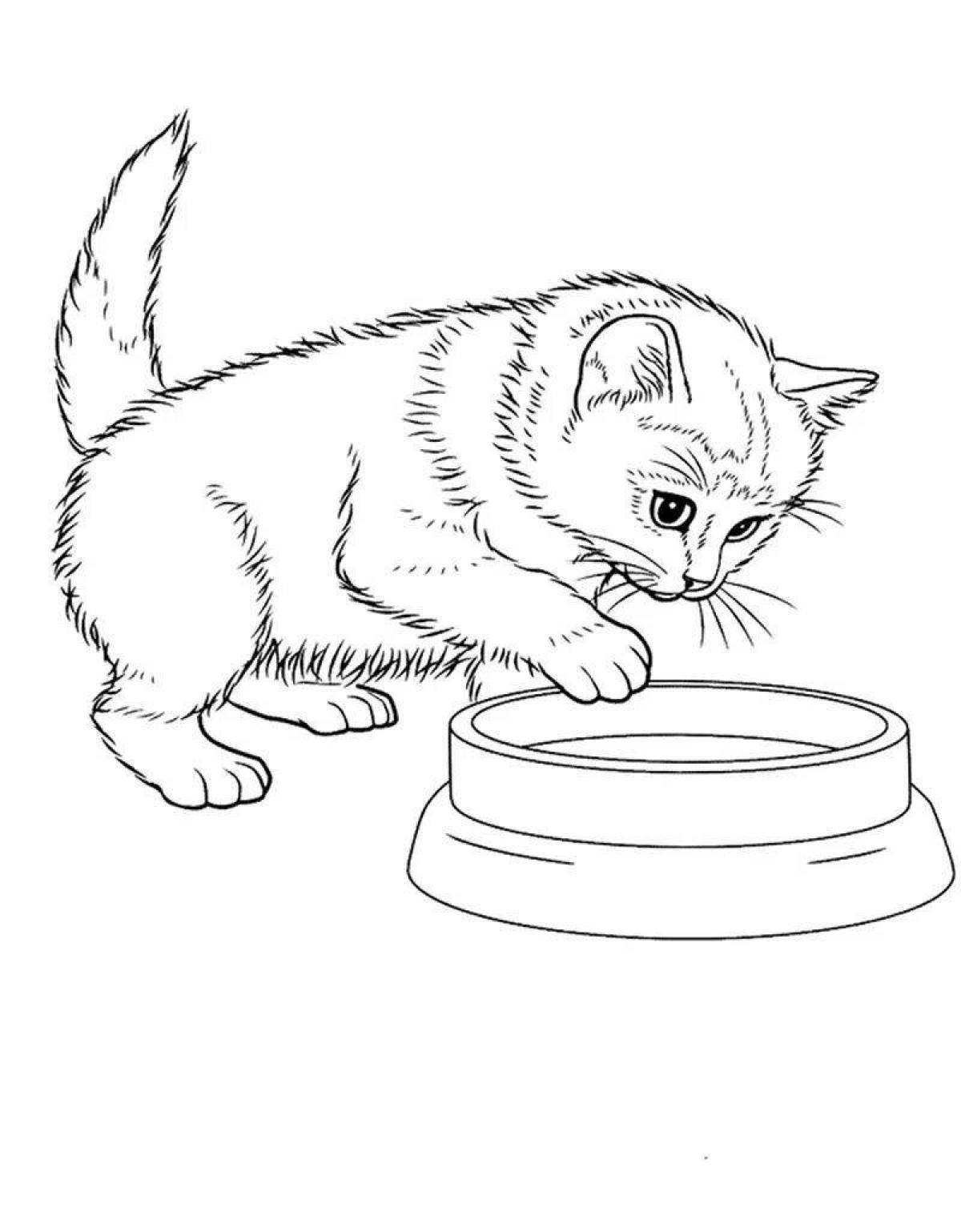 Snuggable coloring page kitty