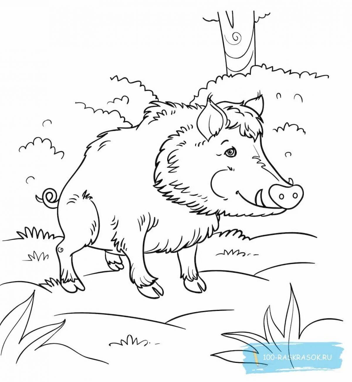 Ferocious boar coloring page