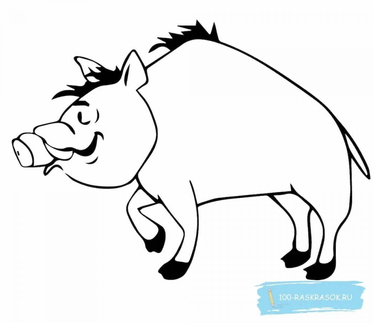 Glowing boar coloring page