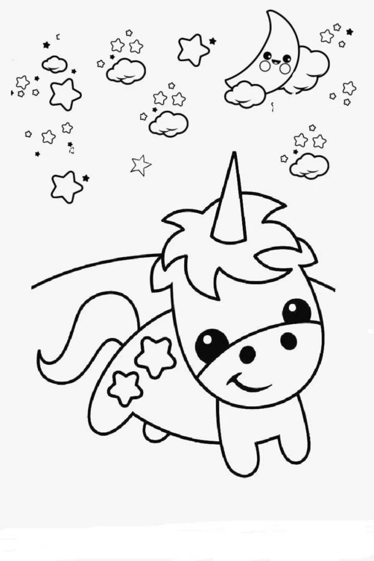 Majestic unicorn cat coloring book