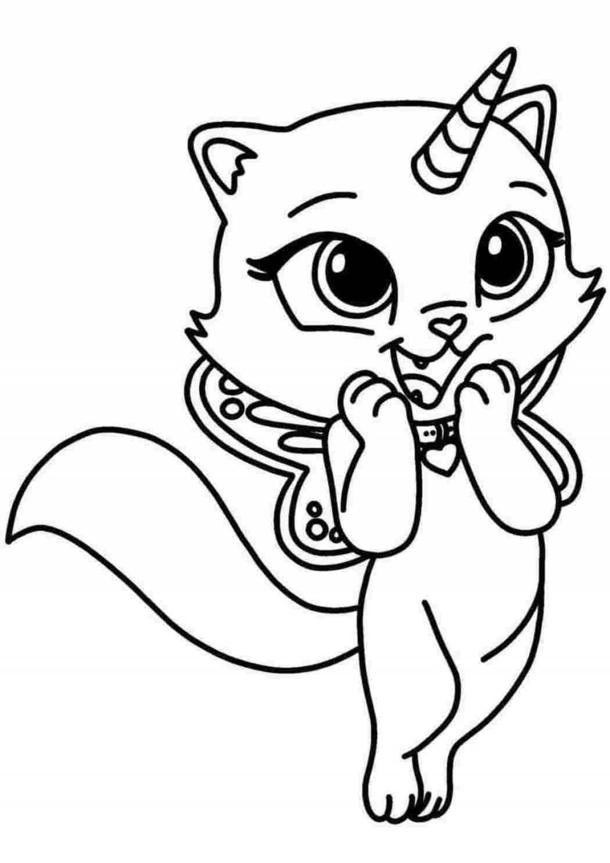 Radiant coloring page catunicorn
