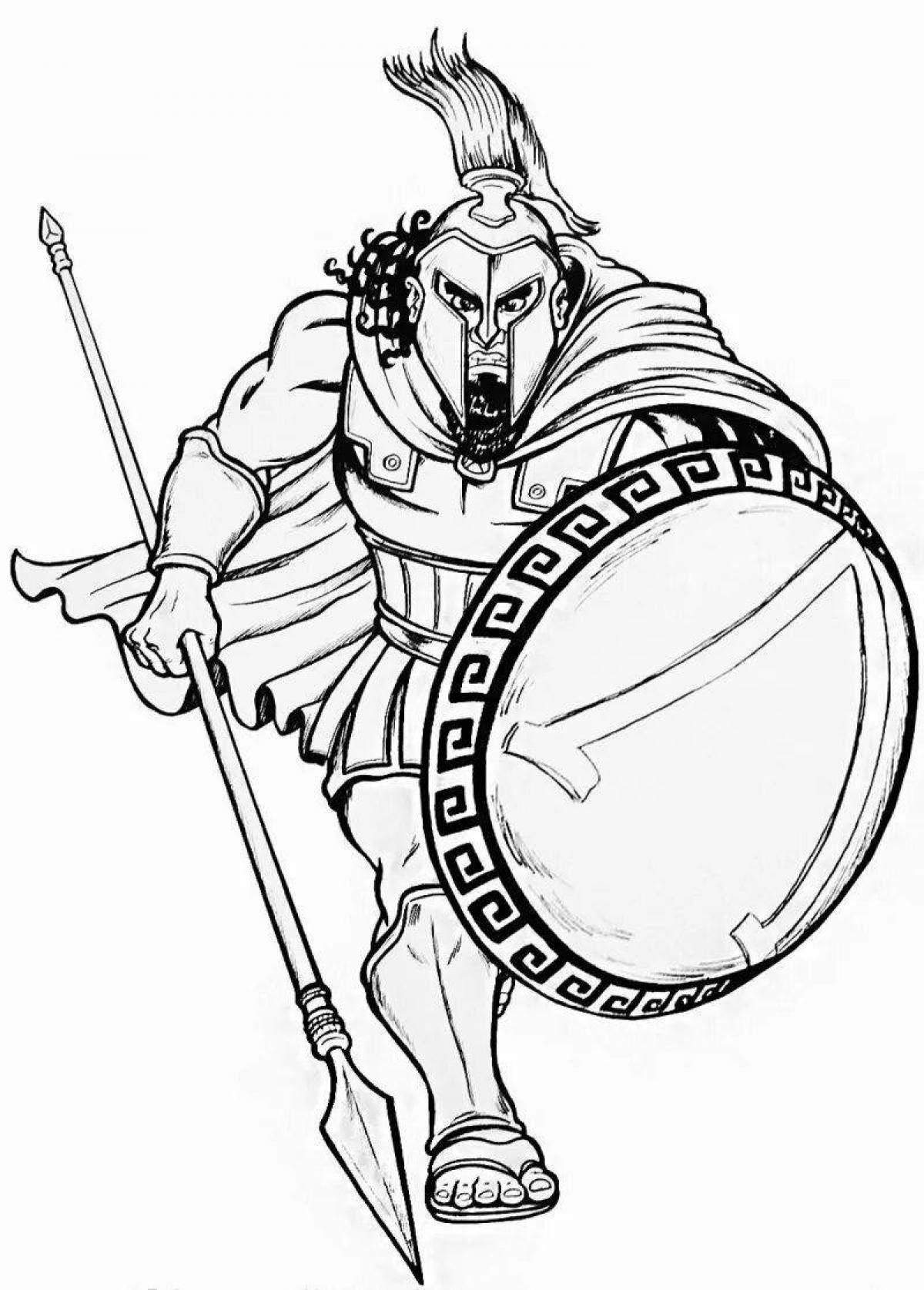 Majestic gladiator coloring page