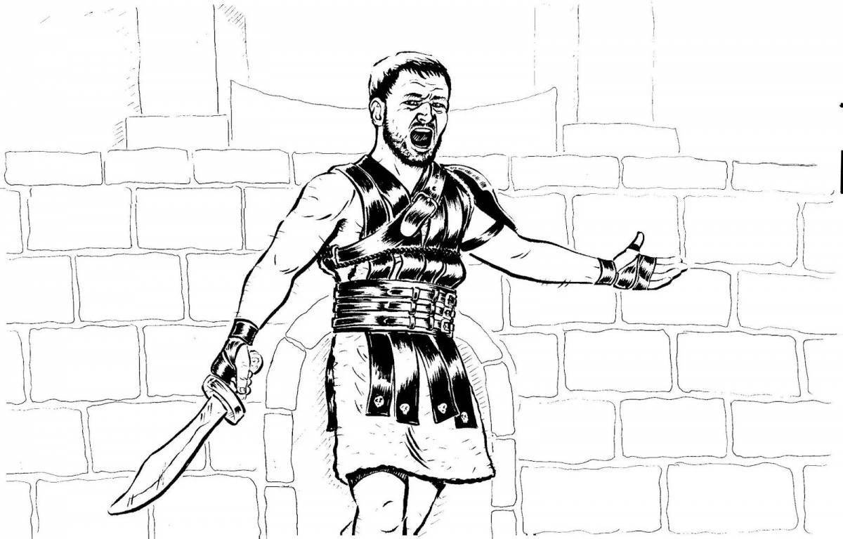 Heroic gladiator coloring page