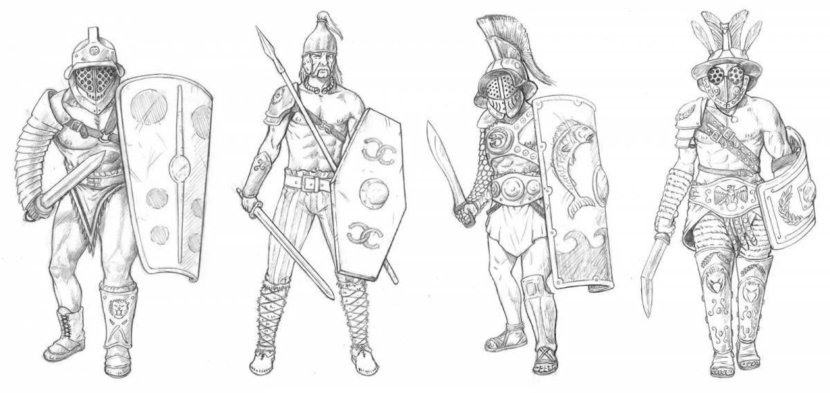 Valorous gladiator coloring page