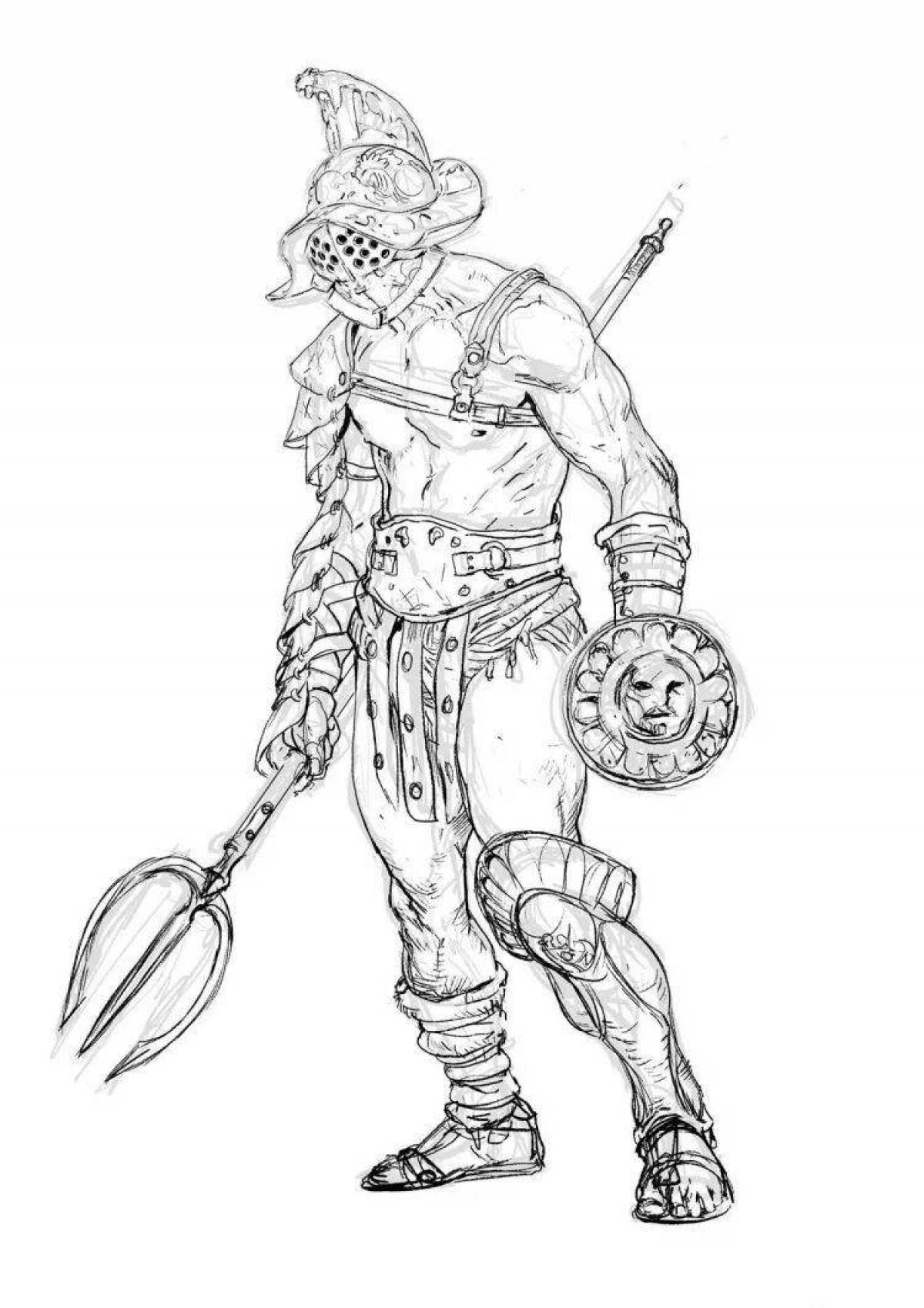 Courageous gladiator coloring page