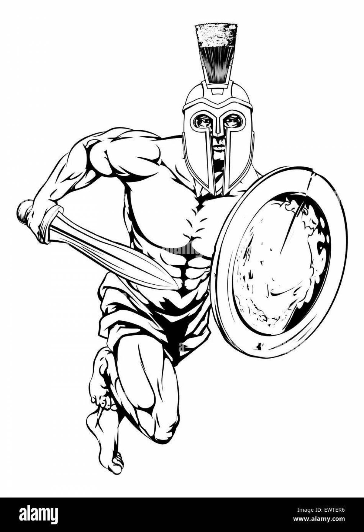 Courageous gladiator coloring page