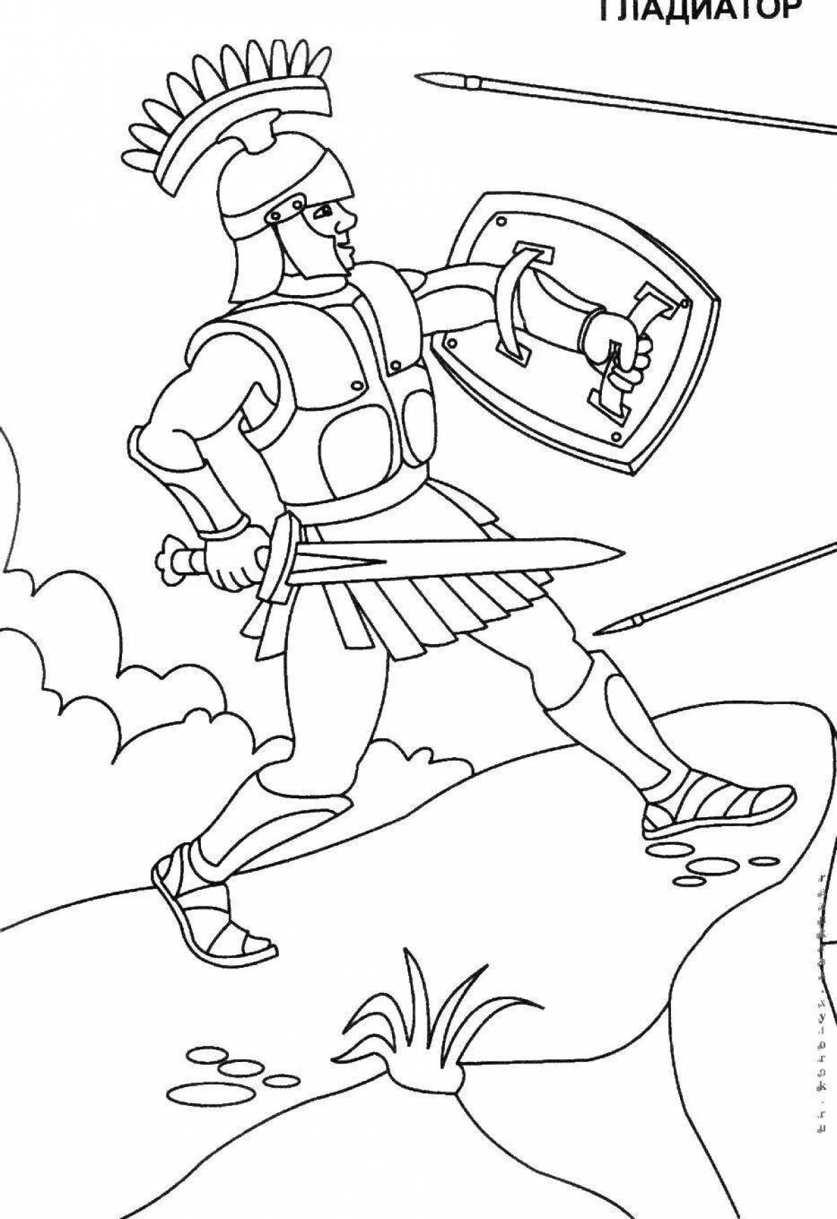 Great gladiator coloring page