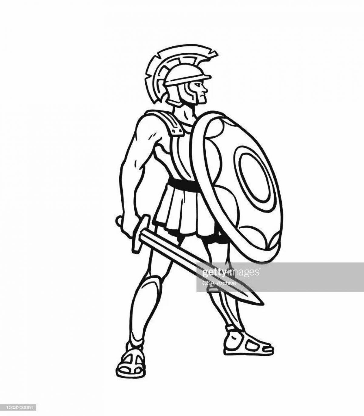 Gorgeous gladiator coloring page