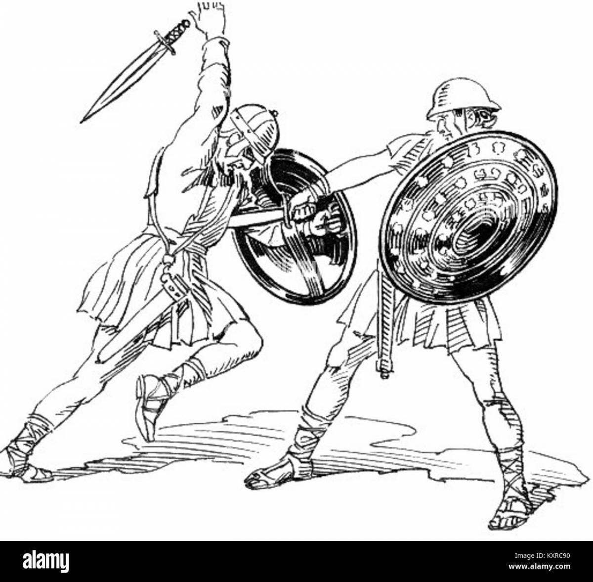 Awesome gladiator coloring page