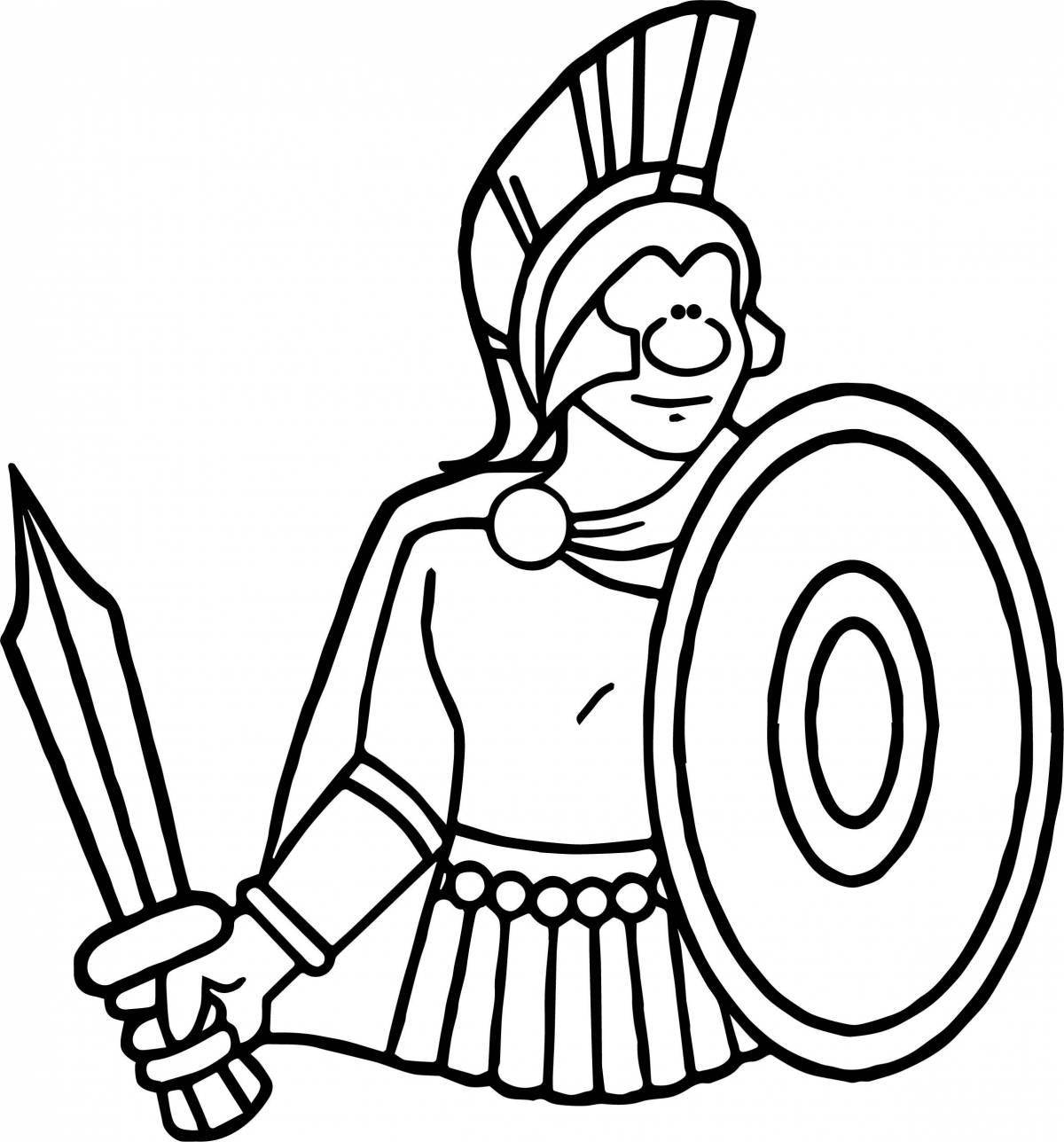 Dazzling gladiator coloring page