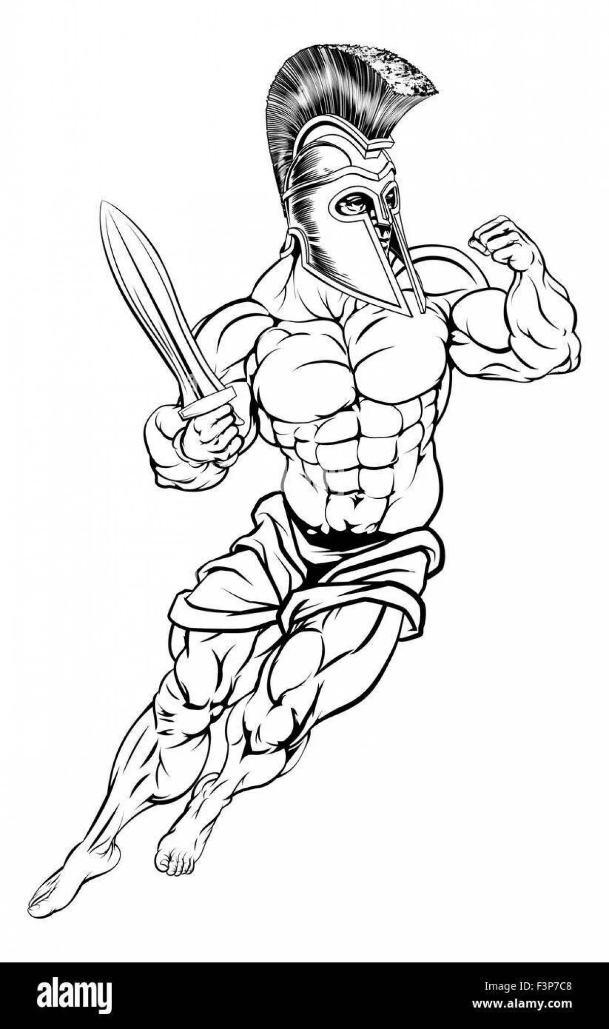 Fine gladiator coloring page