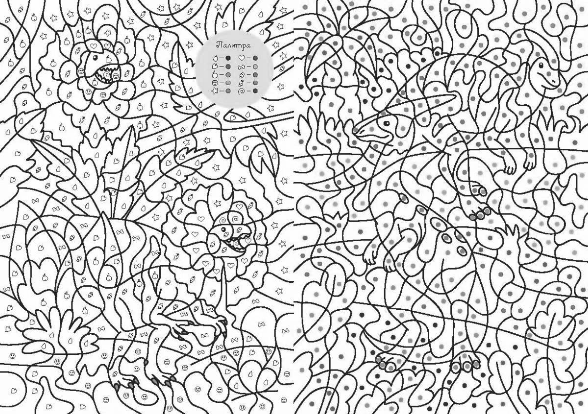 Fascinating character-by-character coloring