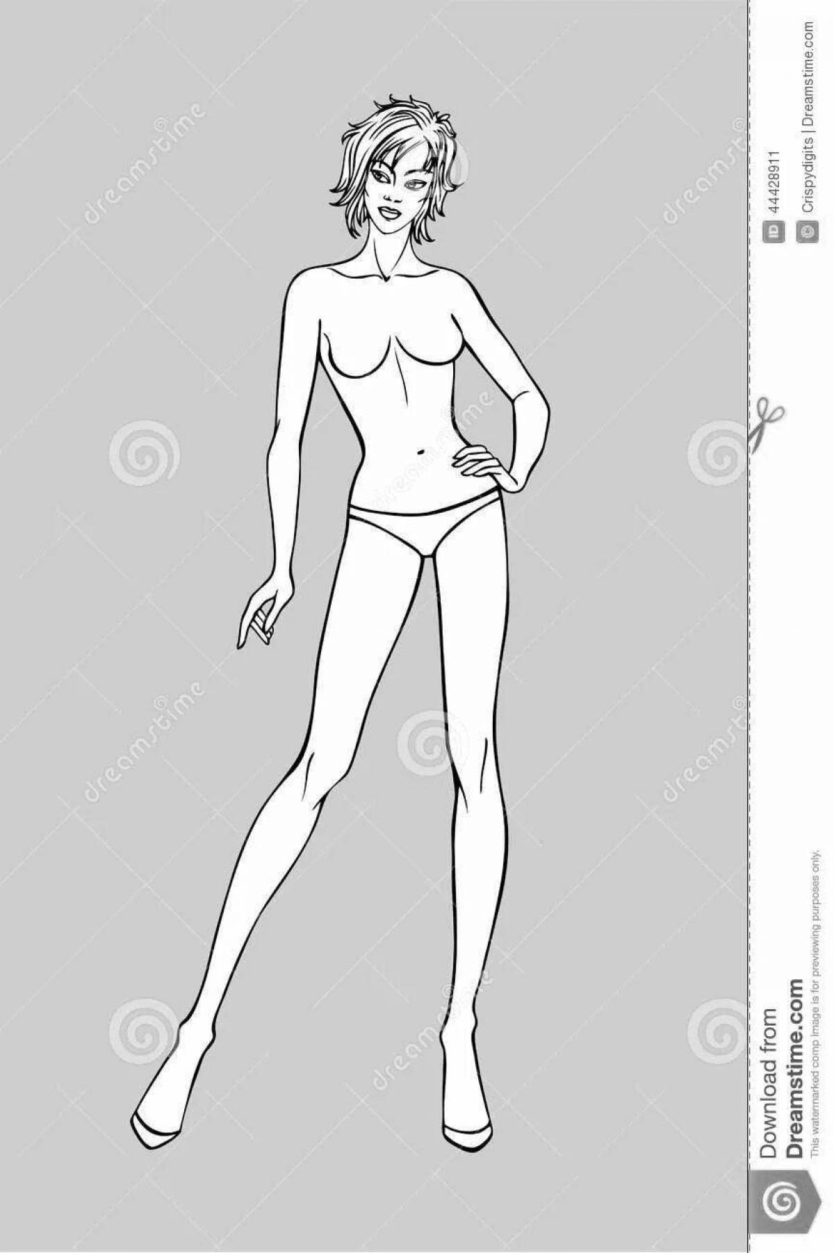 Radiant coloring page naked women