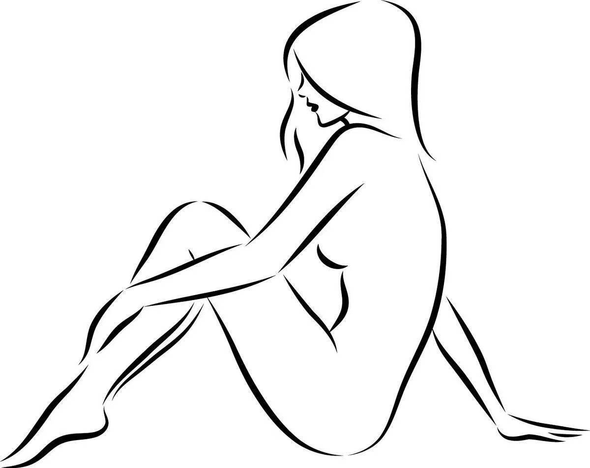 Naked women coloring page