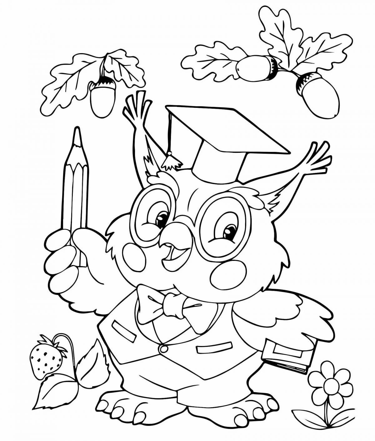 Colorful coloring book for first graders