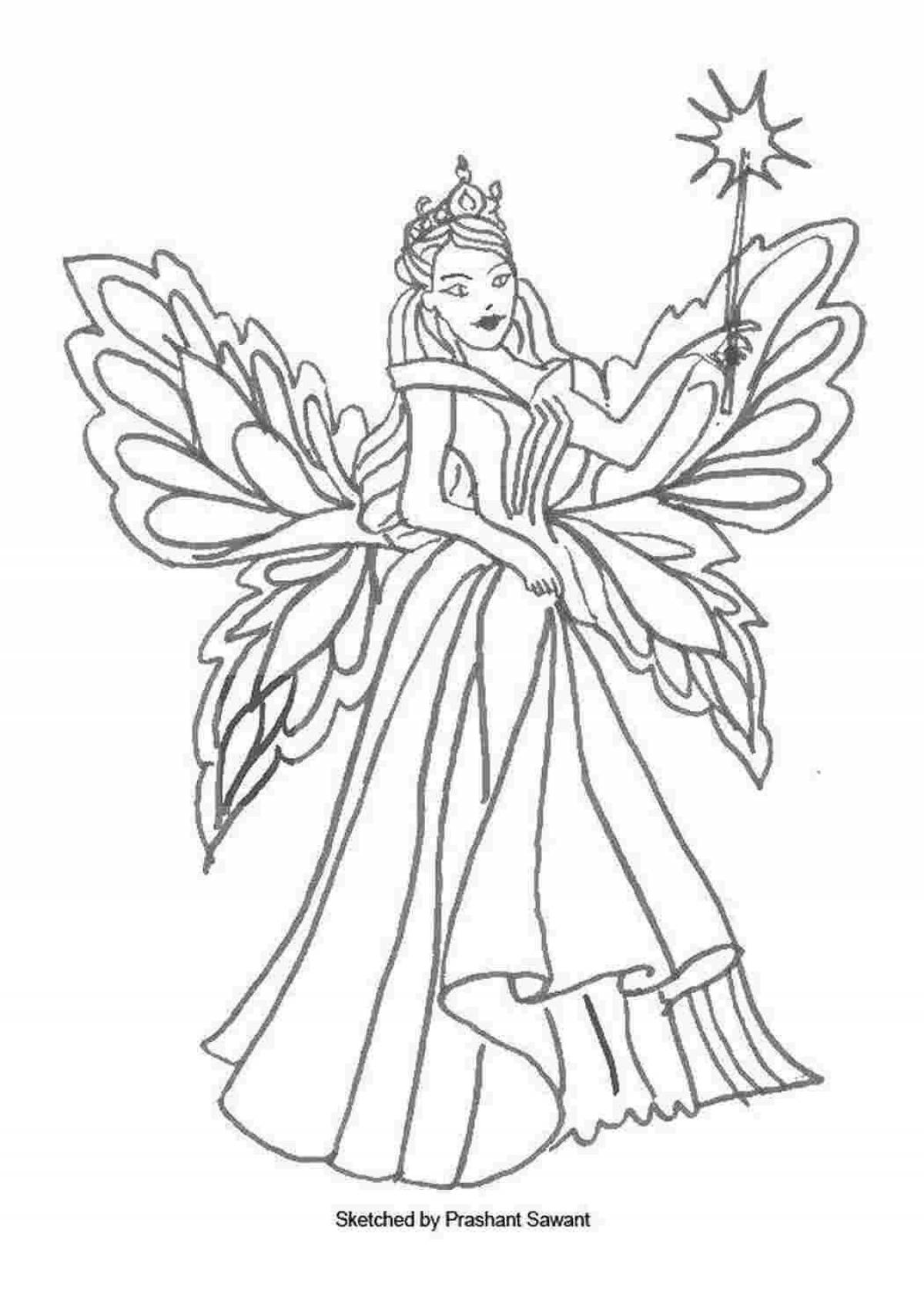 Elegant coloring fairy fairies