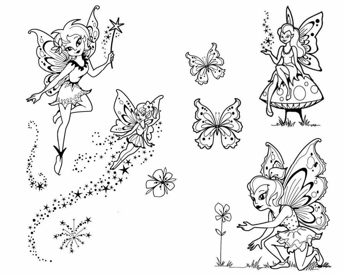 Playful coloring fairy fairies
