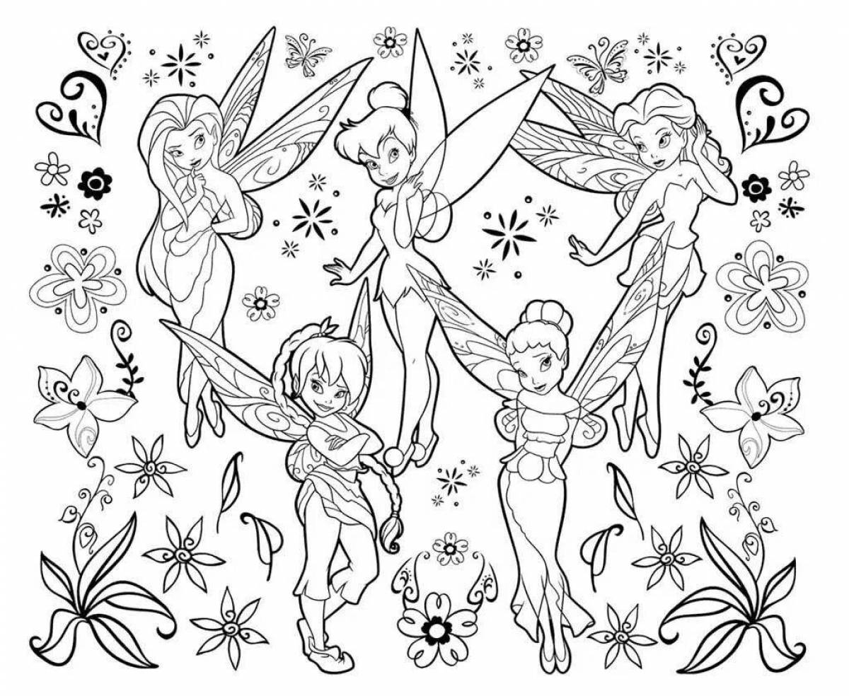 Magic fairies glitter coloring book