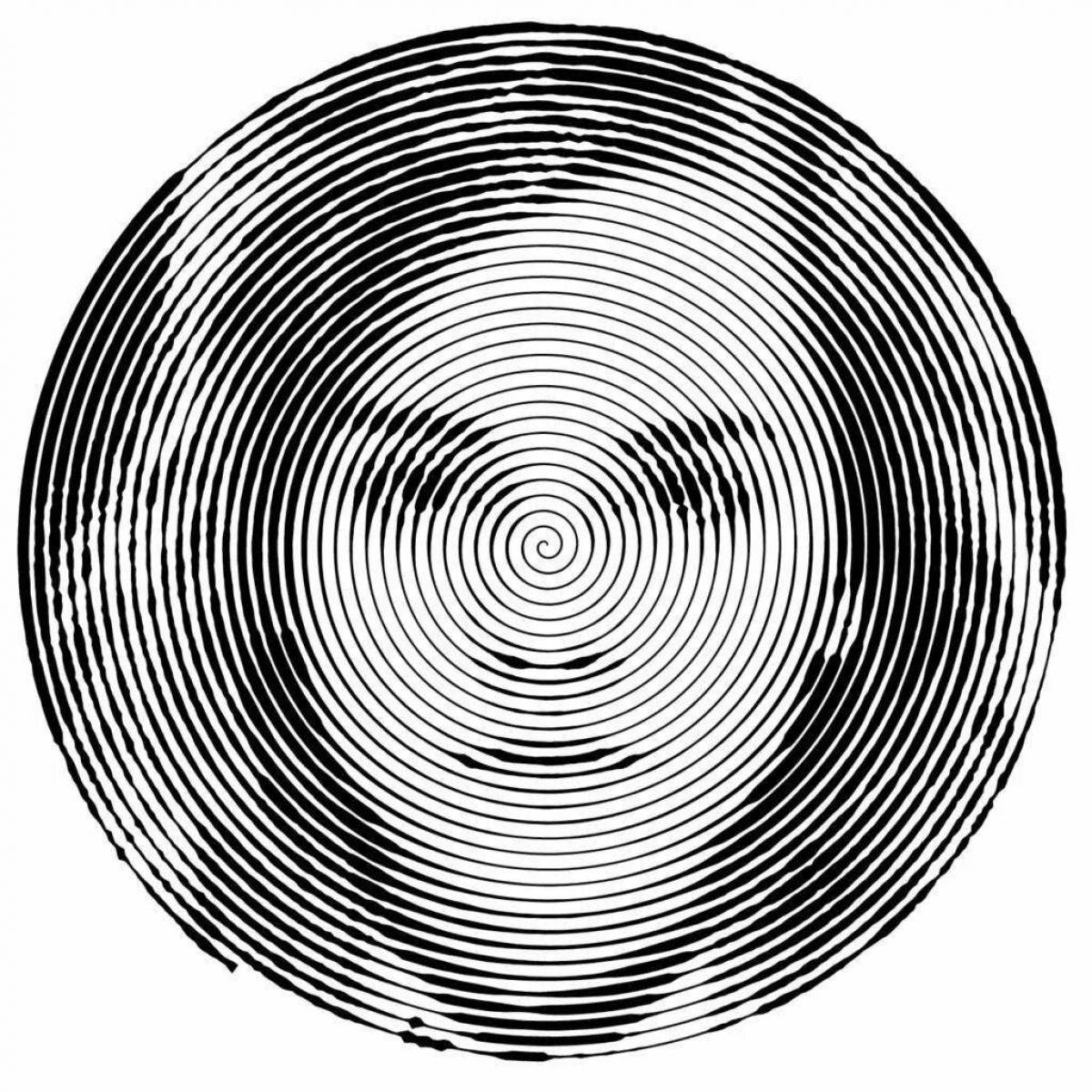 Раскраска сложная круговая спираль