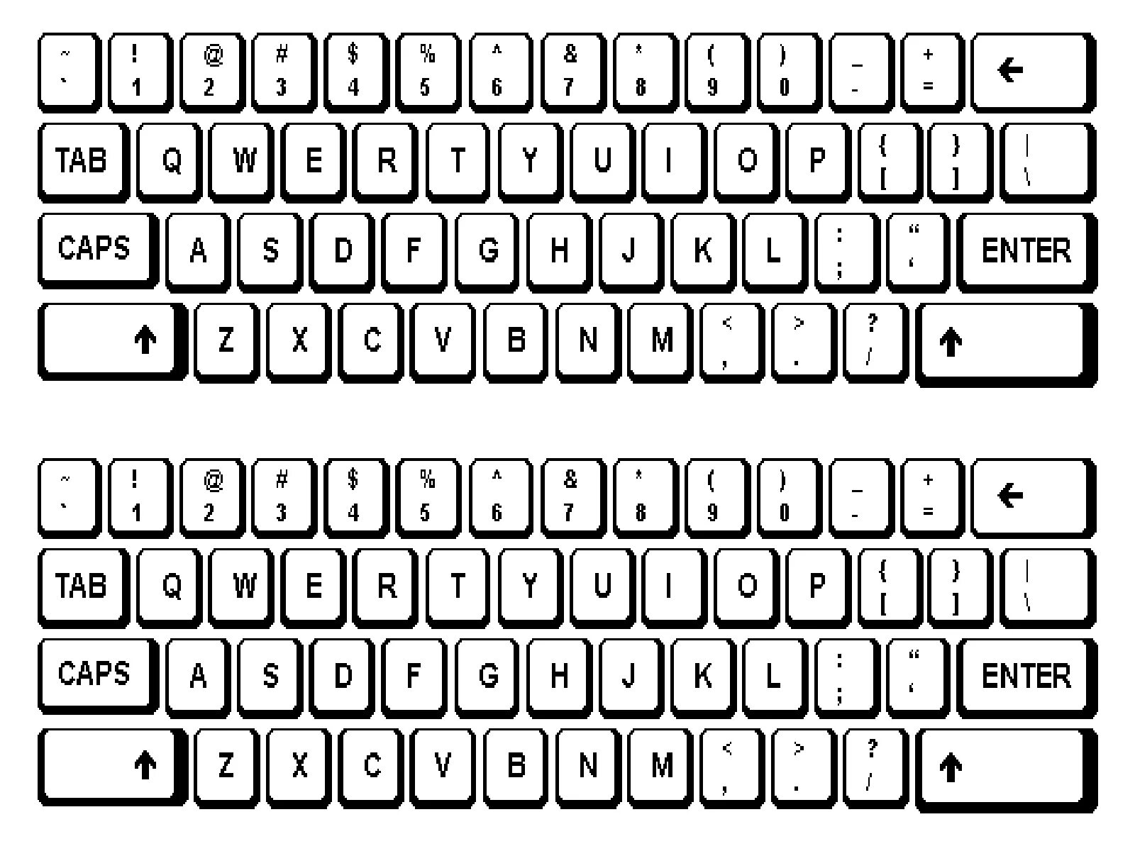 Colourful keyboard layout coloring page