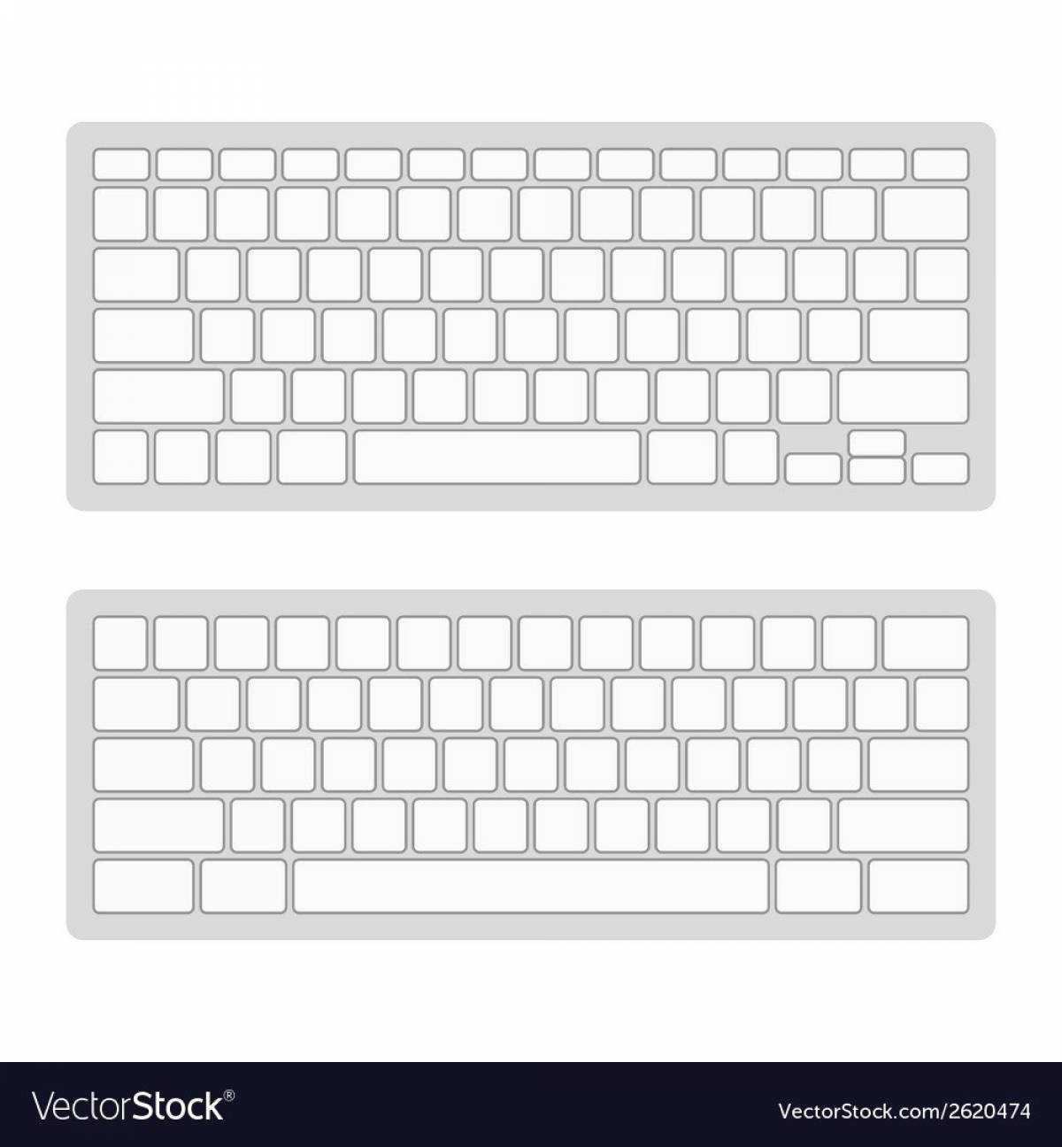 Playful keyboard layout coloring page