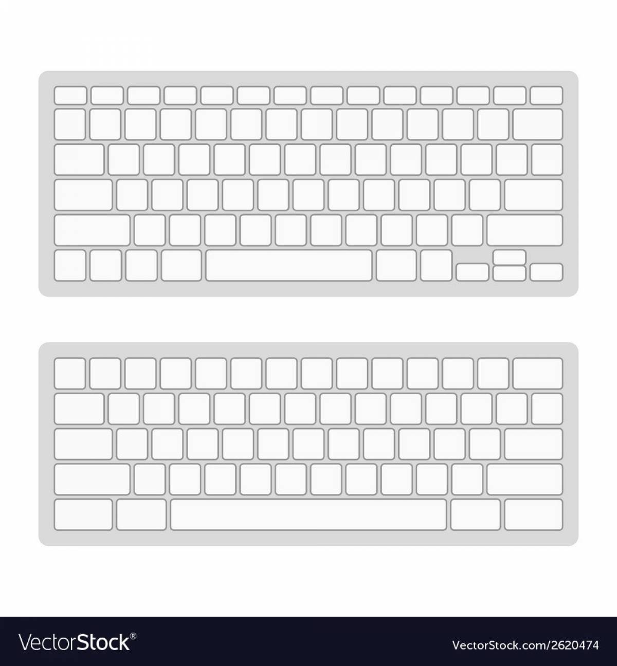 Photo Playful keyboard layout coloring page