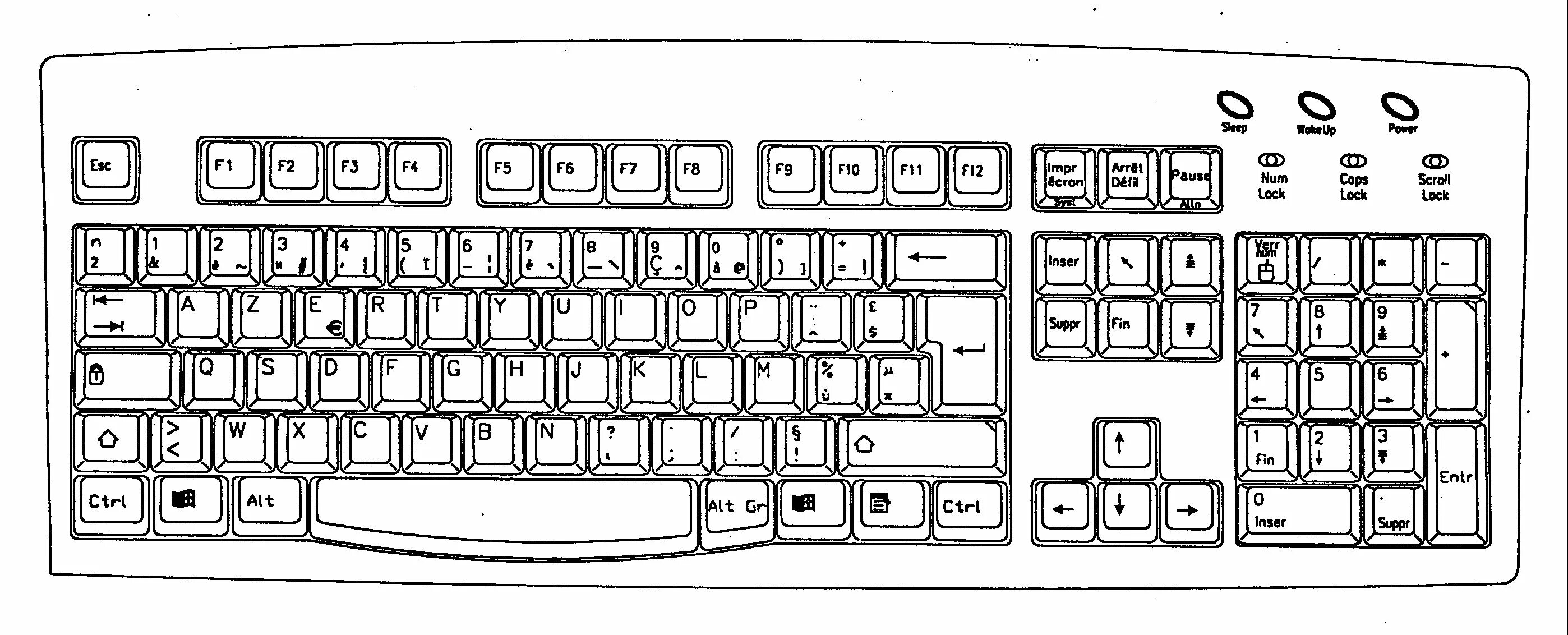 Amazing keyboard layout coloring page